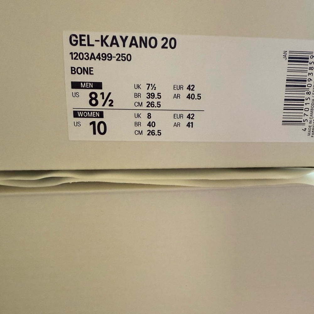 Men Sz 8.5 Women Sz 10 HAL STUDIOS x ASICS Gel Kayano 20 Bone Sneaker Shoes New - Picture 9 of 9